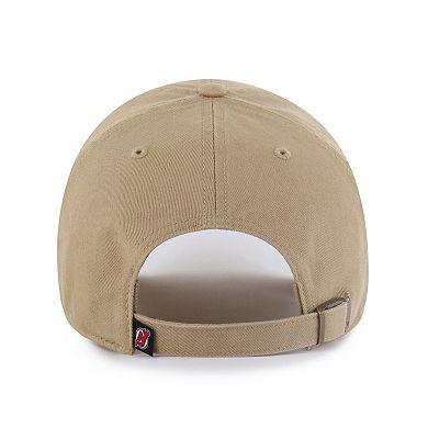 Men's '47 Khaki New Jersey Devils Logo Clean Up Adjustable Hat