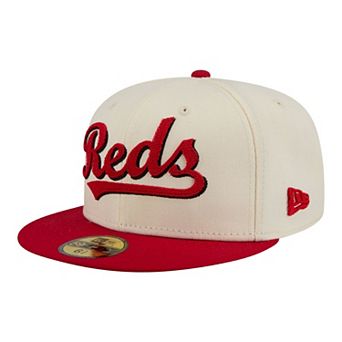 Men's New Era Cream Cincinnati Reds Two-Tone Stitch 59FIFTY Fitted Hat