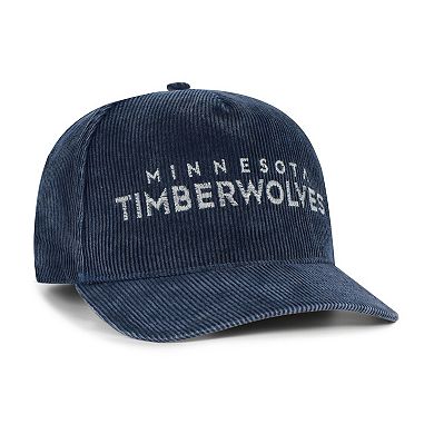 Men's '47 Navy Minnesota Timberwolves Reclaim Snow Wash Corduroy Adjustable Hitch Hat