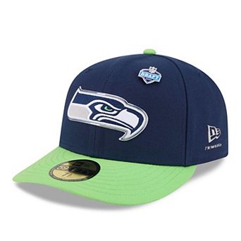 Men's New Era College Navy/Neon Green Seattle Seahawks 2026 NFL Draft Pre-Curved 59FIFTY Fitted Hat