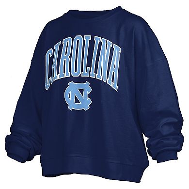 Women's Pressbox Navy North Carolina Tar Heels Plus Size Nelson Janise Sweatshirt