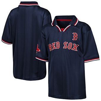 Youth Outerstuff Navy Boston Red Sox Y2 Tech Stadium Fashion Collar T-Shirt
