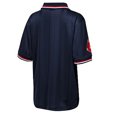 Youth Outerstuff Navy Boston Red Sox Y2 Tech Stadium Fashion Collar T-Shirt