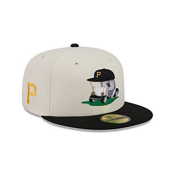 Men's New Era Cream/Black Pittsburgh Pirates Bullpen Cart 59FIFTY Fitted Hat