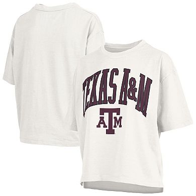 Women's Pressbox White Texas A&M Aggies Plus Size Nelson Motley Crew Oversized Slub T-Shirt