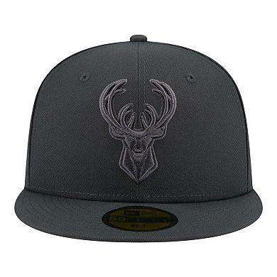 Men's New Era Charcoal Milwaukee Bucks Tonal Color Pack 59FIFTY Fitted Hat