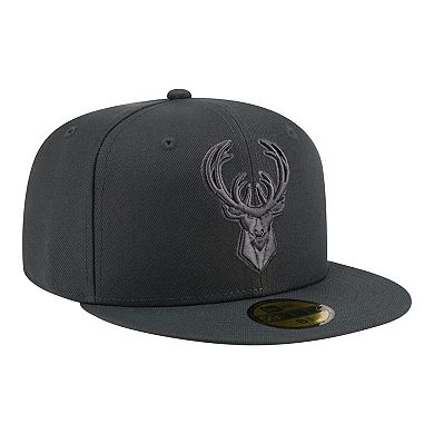 Men's New Era Charcoal Milwaukee Bucks Tonal Color Pack 59FIFTY Fitted Hat