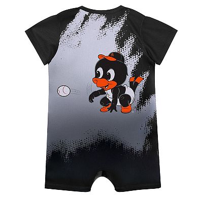 Newborn Outerstuff Black Baltimore Orioles Baby Mascot Bodysuit