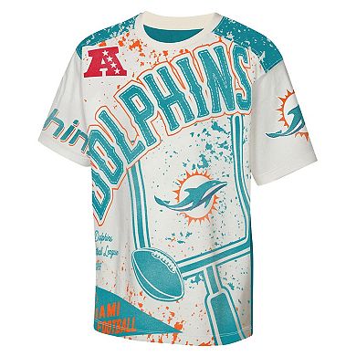 Youth Outerstuff Cream Miami Dolphins Top Player T-Shirt