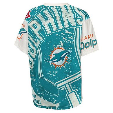 Youth Outerstuff Cream Miami Dolphins Top Player T-Shirt