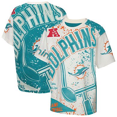 Youth Outerstuff Cream Miami Dolphins Top Player T-Shirt