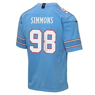 Youth Nike Jeffery Simmons Light Blue Tennessee Titans Game Jersey
