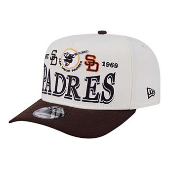 Men's New Era Cream San Diego Padres Throwback Tri-Hit A-Frame 9FIFTY Adjustable Hat