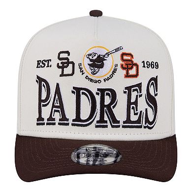 Men's New Era Cream San Diego Padres Throwback Tri-Hit A-Frame 9FIFTY Adjustable Hat
