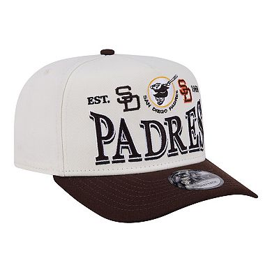 Men's New Era Cream San Diego Padres Throwback Tri-Hit A-Frame 9FIFTY Adjustable Hat