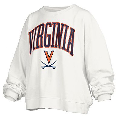 Women's Pressbox White Virginia Cavaliers Plus Size Nelson Janise Sweatshirt