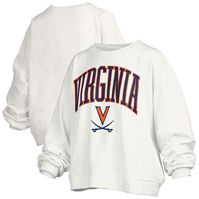 Women's Pressbox White Virginia Cavaliers Plus Size Nelson Janise Sweatshirt