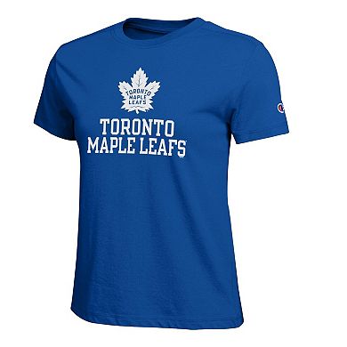 Women's Champion Blue Toronto Maple Leafs Wordmark Lockup T-Shirt