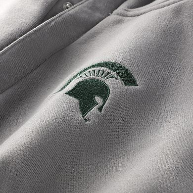Women's ZooZatz Gray Michigan State Spartans Cropped Powerhouse Half-Snap Sweatshirt