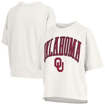 Women's Pressbox White Oklahoma Sooners Plus Size Nelson Motley Crew Oversized Slub T-Shirt