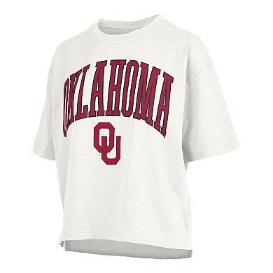 Women's Pressbox White Oklahoma Sooners Plus Size Nelson Motley Crew Oversized Slub T-Shirt