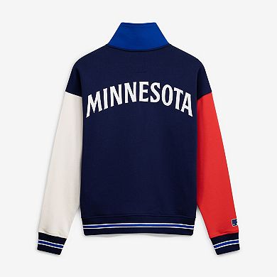 Women's Terez Navy Minnesota Twins Colorblock Quarter-Zip Pullover