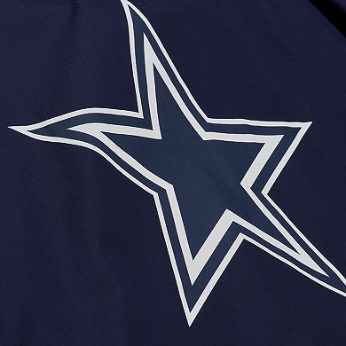 Men's Mitchell & Ness Navy Dallas Cowboys Full-Snap Hooded Coaches Jacket