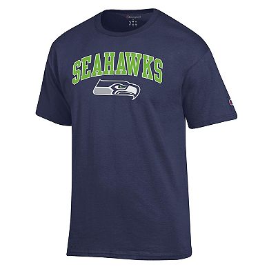 Men's Champion College Navy Seattle Seahawks Arch Over Logo T-Shirt