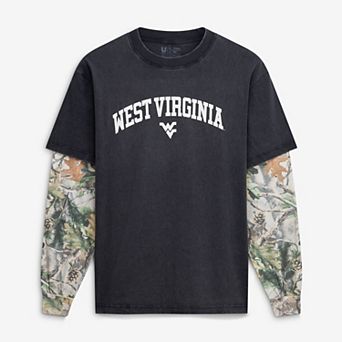 Men's Uscape Apparel Black/Camo West Virginia Mountaineers Back Bay Twofer Heavyweight Long Sleeve T-Shirt