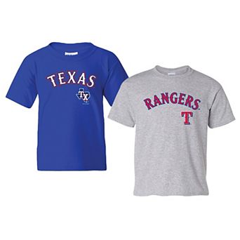 Youth Soft as a Grape Royal/Gray Texas Rangers Cooperstown 2-Pack T-Shirt Set
