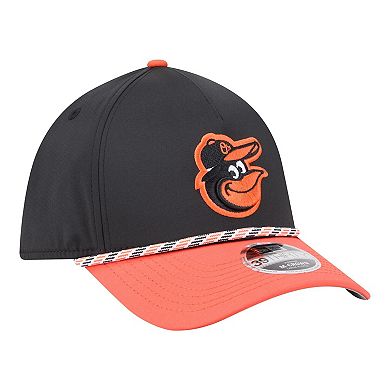 Men's New Era Black/Orange Baltimore Orioles Rope M-Crown A-Frame 39THIRTY Flex Hat