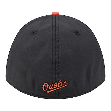 Men's New Era Black/Orange Baltimore Orioles Rope M-Crown A-Frame 39THIRTY Flex Hat