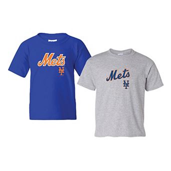 Youth Soft as a Grape Royal/Gray New York Mets 2-Pack Logo T-Shirt Set