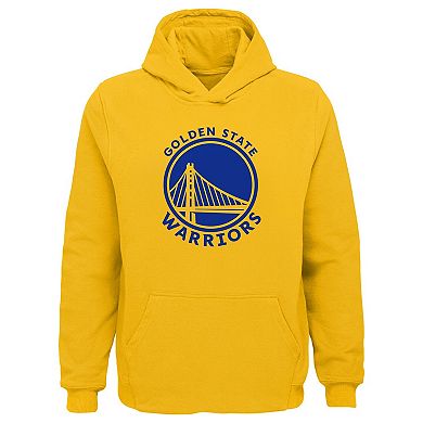 Youth Outerstuff Gold Golden State Warriors Primary Logo Pullover Hoodie