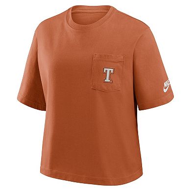 Women's Nike Texas Orange Texas Longhorns Legacy Pocket Boxy T-Shirt