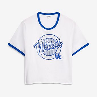 Women's ZooZatz White Kentucky Wildcats Retro Ringer Tri-Blend T-Shirt