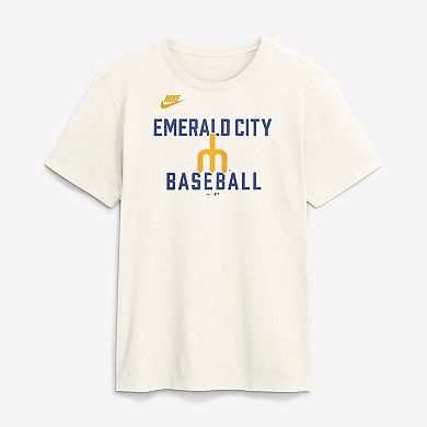 Men's Nike Cream Seattle Mariners Cooperstown Collection 70s Inspired T-Shirt