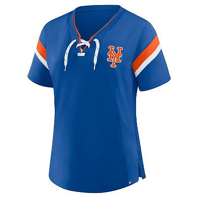 Women's Profile Royal New York Mets Lace-Up T-Shirt