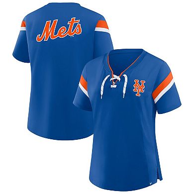 Women's Profile Royal New York Mets Lace-Up T-Shirt