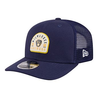 Men's New Era Navy Milwaukee Brewers Contest 9SEVENTY Adjustable Trucker Hat