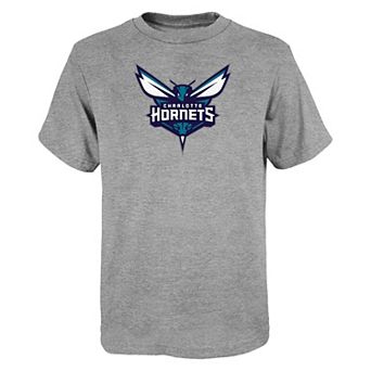 Youth Outerstuff Gray Charlotte Hornets Primary Logo T-Shirt