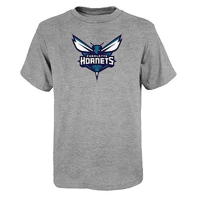 Youth Outerstuff Gray Charlotte Hornets Primary Logo T-Shirt