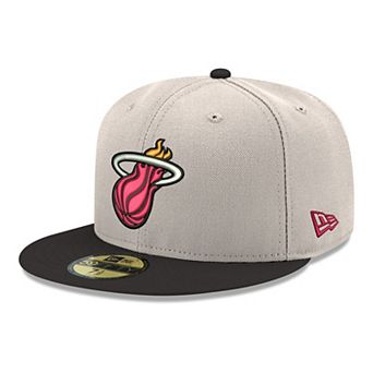 Men's New Era White/Black Miami Heat Chrome Two-Tone 59FIFTY Fitted Hat