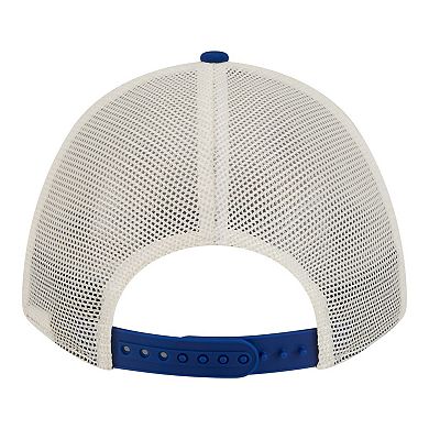 Women's New Era Light Beige/Royal New York Mets Retro 9FORTY M-Crown A-Frame Trucker Adjustable Hat