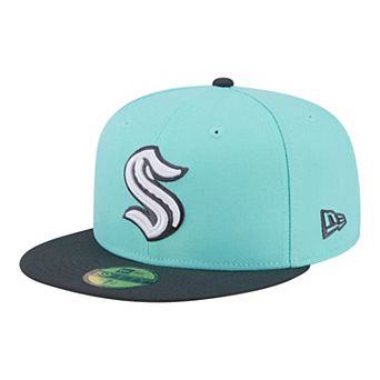 Men's New Era Turquoise/Charcoal Seattle Kraken Two-Tone Color Pack 59FIFTY Fitted Hat