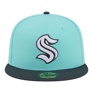 Men's New Era Turquoise/Charcoal Seattle Kraken Two-Tone Color Pack 59FIFTY Fitted Hat