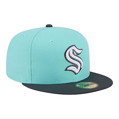 Men's New Era Turquoise/Charcoal Seattle Kraken Two-Tone Color Pack 59FIFTY Fitted Hat