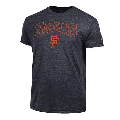 Men's Champion Black San Francisco Giants Cooperstown Wordmark Lockup Tri-Blend T-Shirt