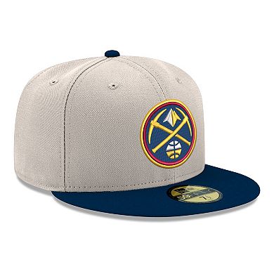 Men's New Era White/Navy Denver Nuggets Chrome Two-Tone 59FIFTY Fitted Hat