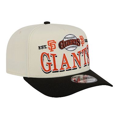 Men's New Era Cream San Francisco Giants Throwback Tri-Hit A-Frame 9FIFTY Adjustable Hat